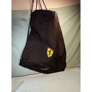 Puma Ferrari Drawstring Bag: Black Scuderia Ferrari Draw String Bag by Puma